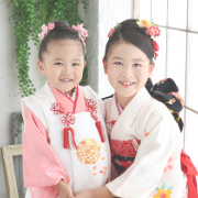七五三7歳正絹着物レンタル　姉妹撮影　世田谷区　喜多見　狛江