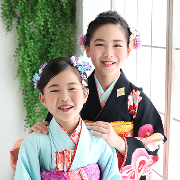 七五三7歳正絹着物レンタル　きょうだい　世田谷区喜多見狛江