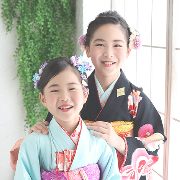 七五三7歳正絹着物レンタル　きょうだい　世田谷区喜多見狛江