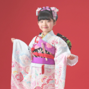 七五三7歳正絹着物レンタル　水色総絞り　世田谷区喜多見狛江