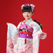 七五三7歳正絹着物レンタル　水色総絞り　世田谷区喜多見狛江