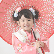 七五三3歳正絹着物レンタル 正絹　ピンク　世田谷区喜多見狛江