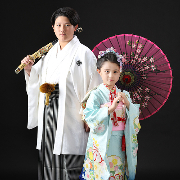 七五三7歳正絹着物レンタル　きょうだい　世田谷区喜多見狛江