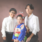 七五三7歳正絹着物レンタル　きょうだい　世田谷区喜多見狛江