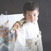 七五三5歳着物レンタル　白　世田谷区喜多見狛江