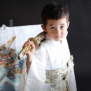 七五三5歳着物レンタル　白　世田谷区喜多見狛江