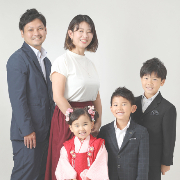 七五三3歳正絹着物レンタル　家族　世田谷区喜多見狛江
