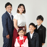 七五三3歳正絹着物レンタル　家族　世田谷区喜多見狛江