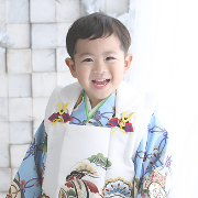 七五三3歳着物レンタル　水色　世田谷区喜多見狛江